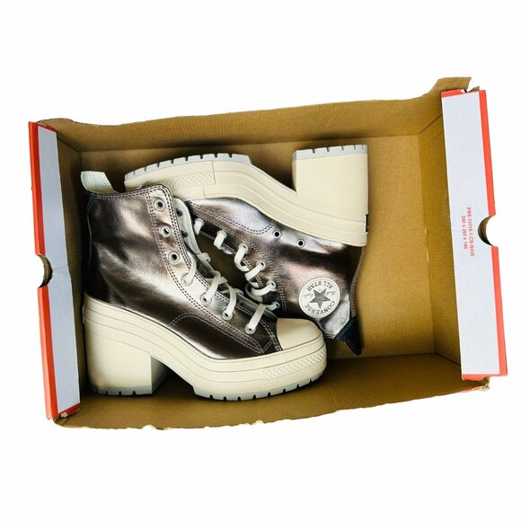 ⭐Converse Chuck 70 De Luxe Heel 5.5 Mens Shoes Sneakers Metallic Silver A09896C⭐ - Picture 6 of 10